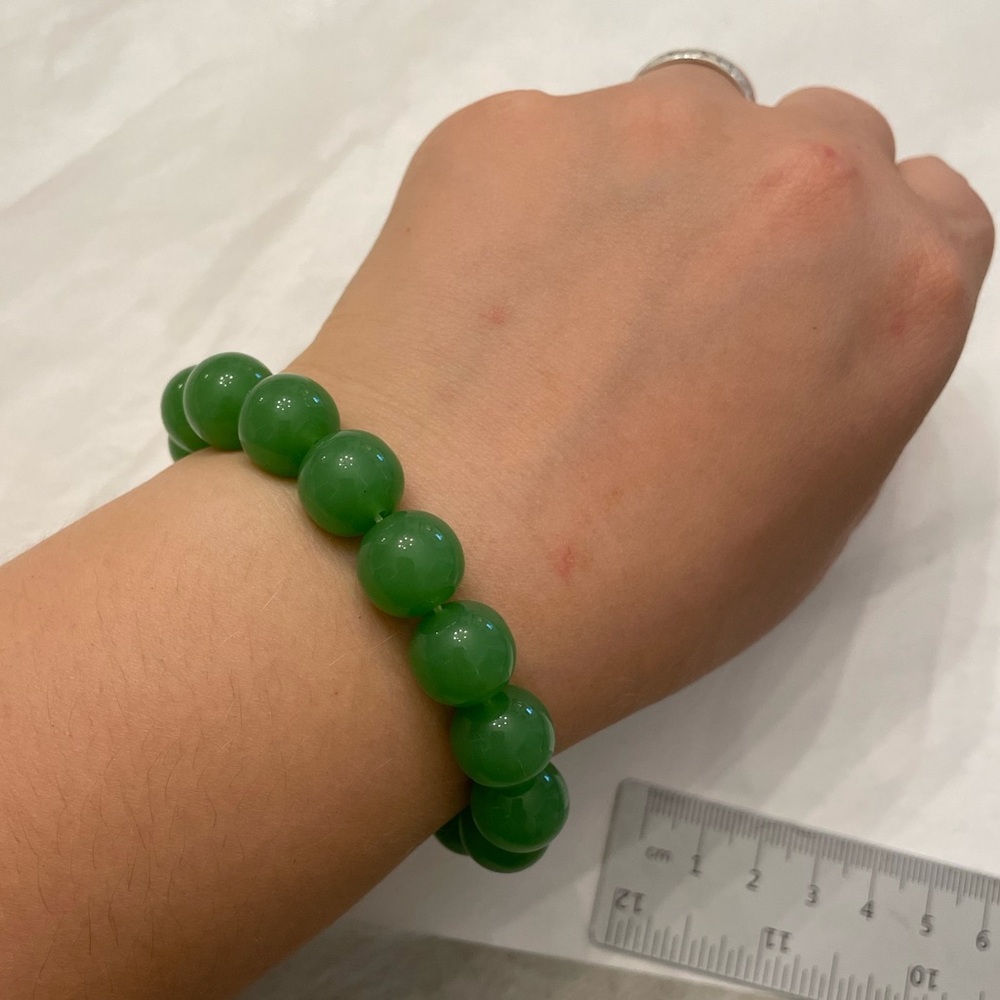 Natural Green Aventurine Bracelet – 10mm Beads, stretch fit - Picture 5 of 7
